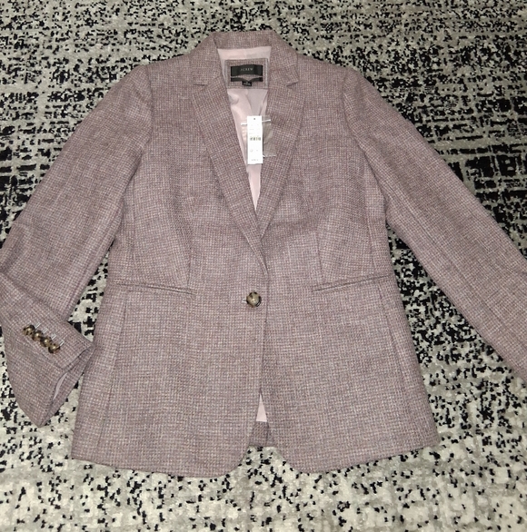 NWT ​J. Crew Parke Blazer Size 6 Moon British Wool Tweed Pink/Gray Jacket! - Picture 4 of 16